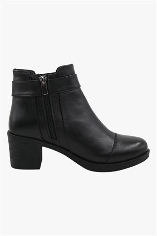 Sosela 78-02-80034 Kadın Hakiki Deri Siyah Topuklu Bot