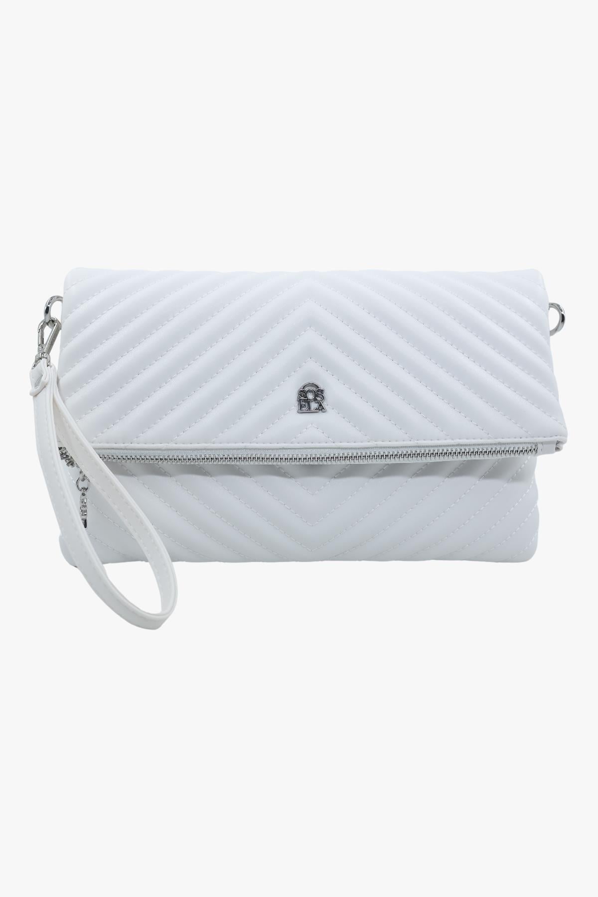 Sosela 67-6010 Kadın Linen Beyaz Portföy Çanta
