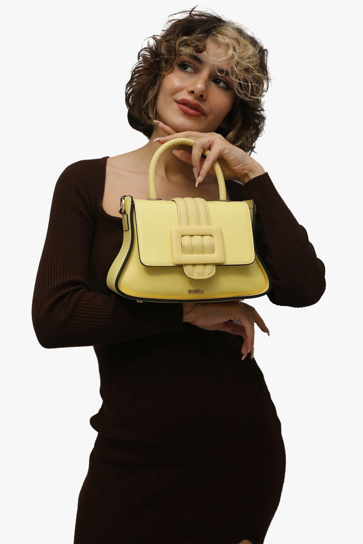 Sosela 67-7087 Kadın Nily Sarı Çapraz Askılı Çanta