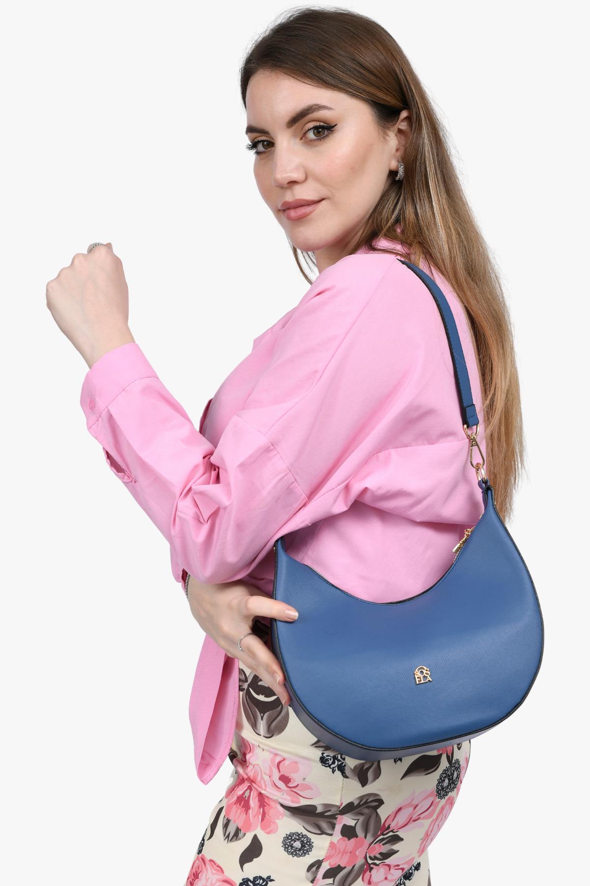 Sosela 67-7112 Kadın Mavi Çapraz Askılı Çanta