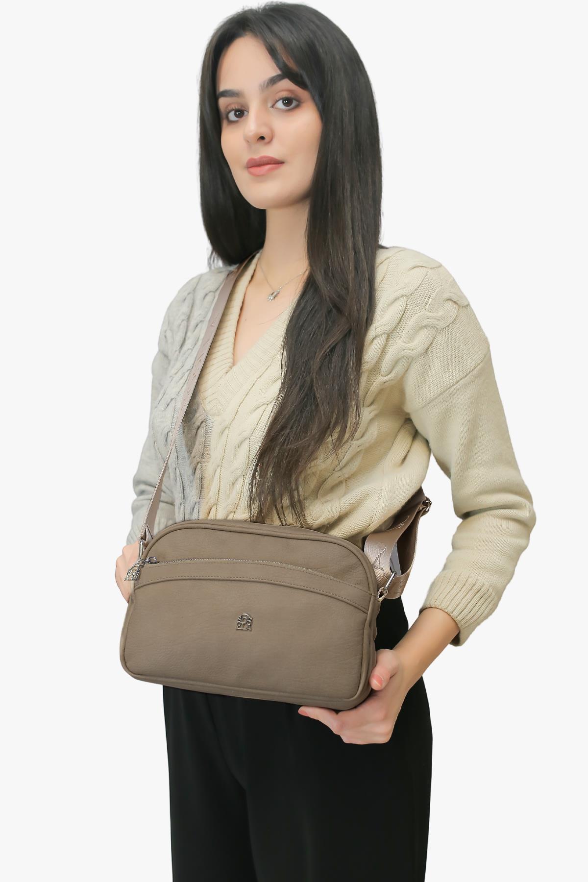 Sosela 67-7146 Kadın Adalin Kum Çarpraz Askılı Çanta