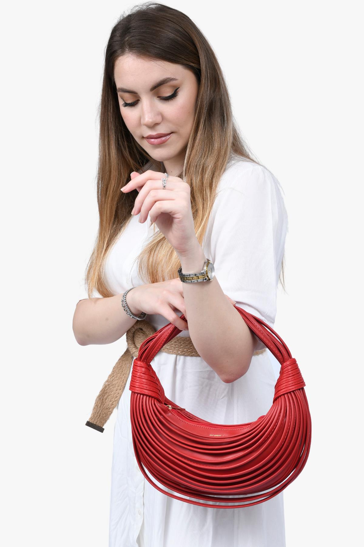 Sosela 67-8048 Kadın Kırmızı Omuz ve Kol Çanta