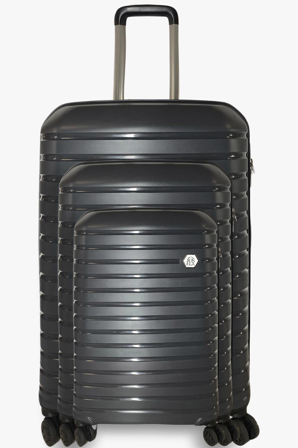 Sosela 89-5105 Üçlü Set Gri Valiz