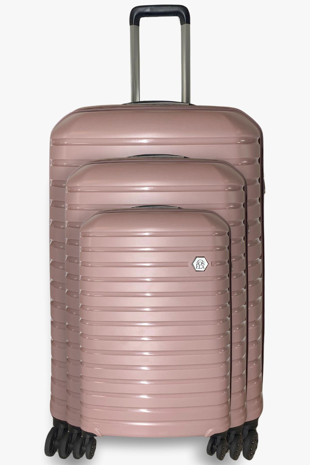 Sosela 89-5105 Üçlü Set Pembe Valiz