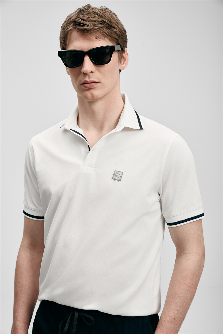 Lufian 111040232 Grom Erkek Polo Tişört Kırık Beyaz
