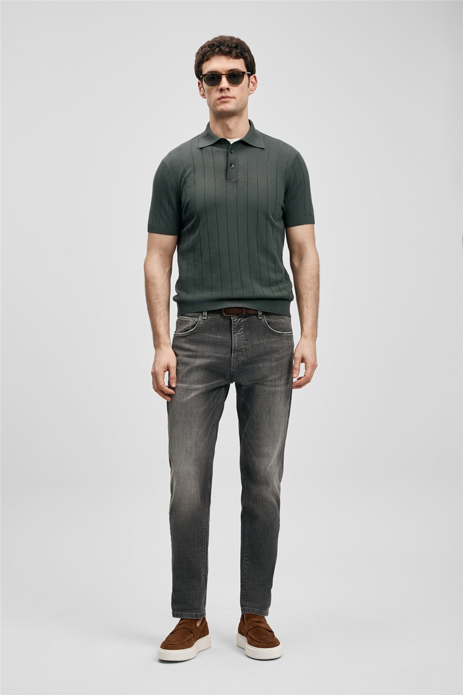 Lufian 111200244 Quel Erkek Denim Pantolon Gri