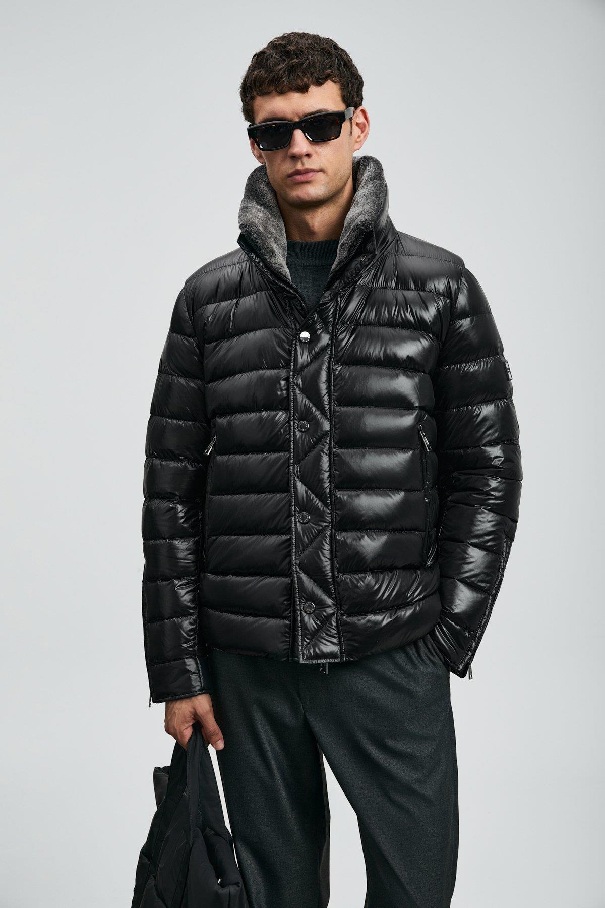 Lufian Jack Kaz Tüyü Erkek Mont Siyah