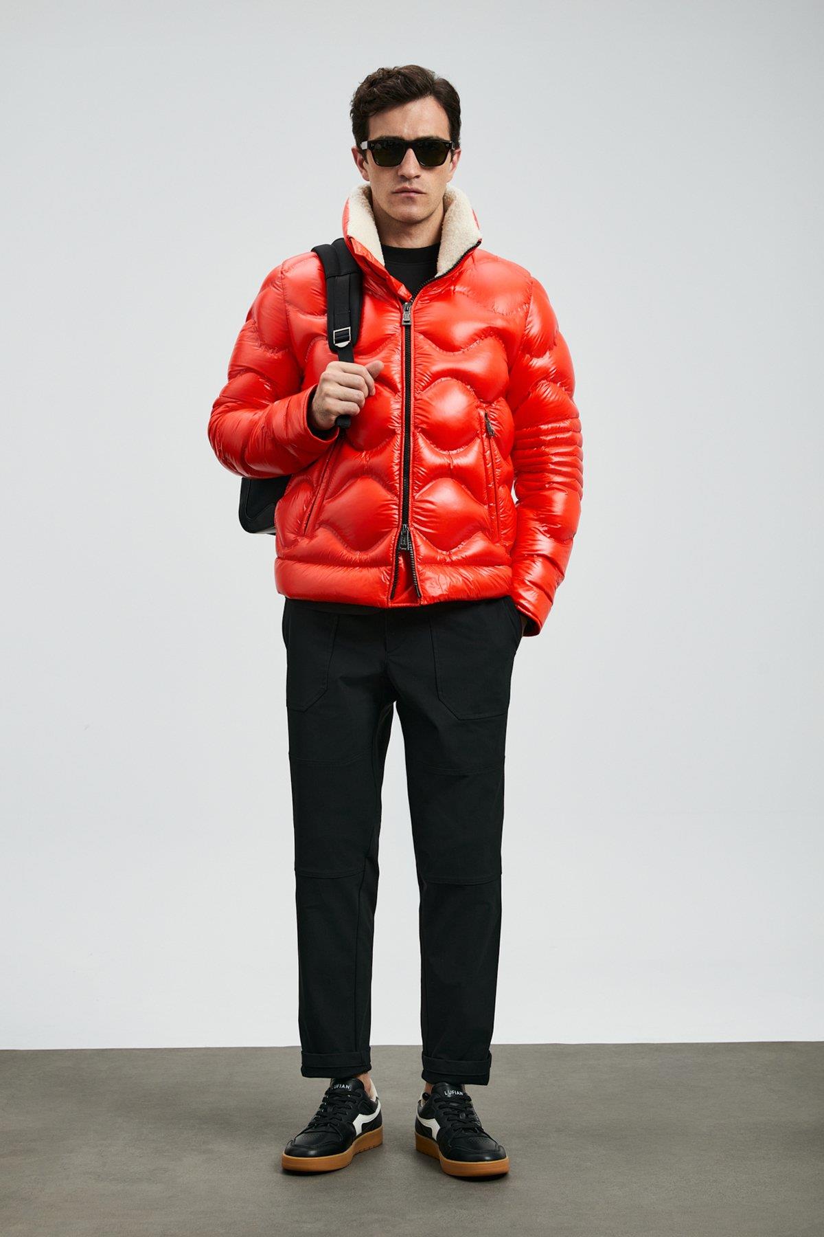 Lufian Roy Kaz Tüyü Erkek Mont Turuncu