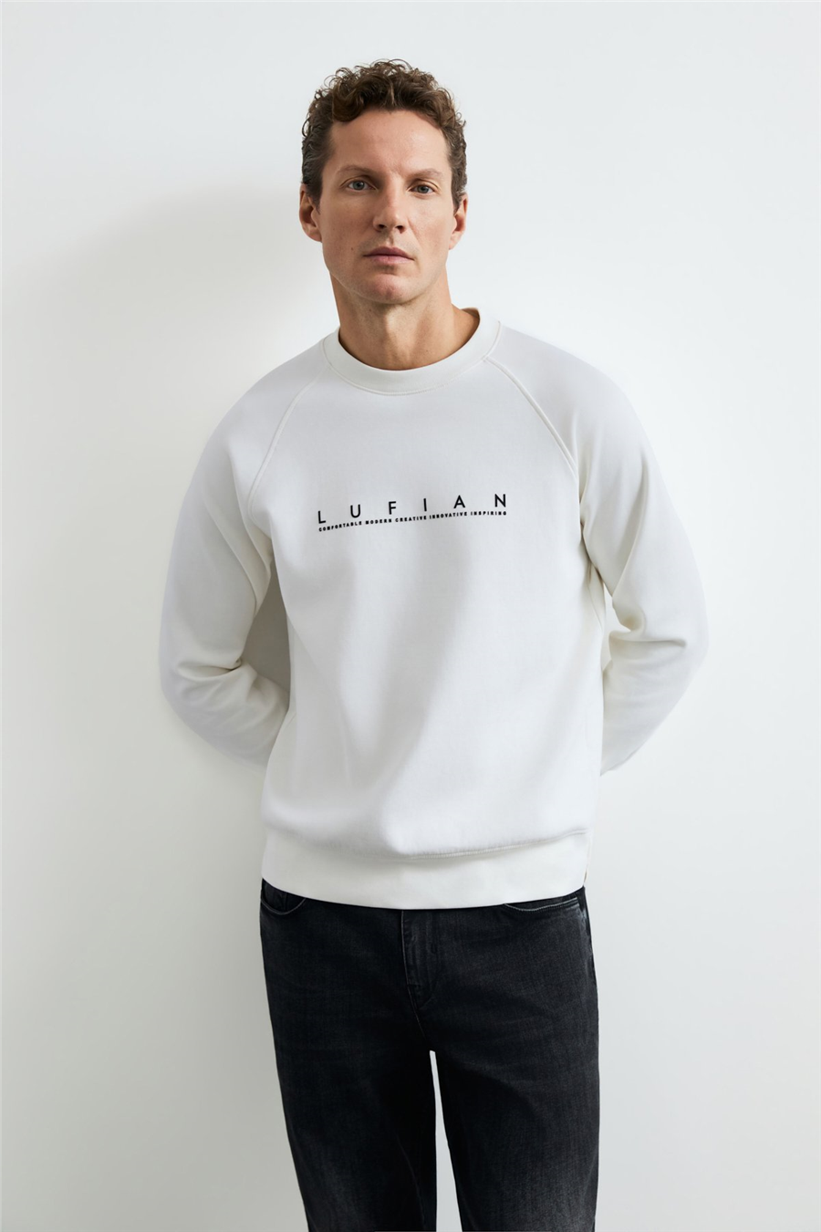 Luifian 112030198 Cooper Erkek Sweatshirt Beyaz