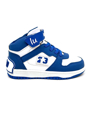 LUGO 2023 Mavi Beyaz Ortopedik Boğazlı Çocuk Sneaker Ayakkabı