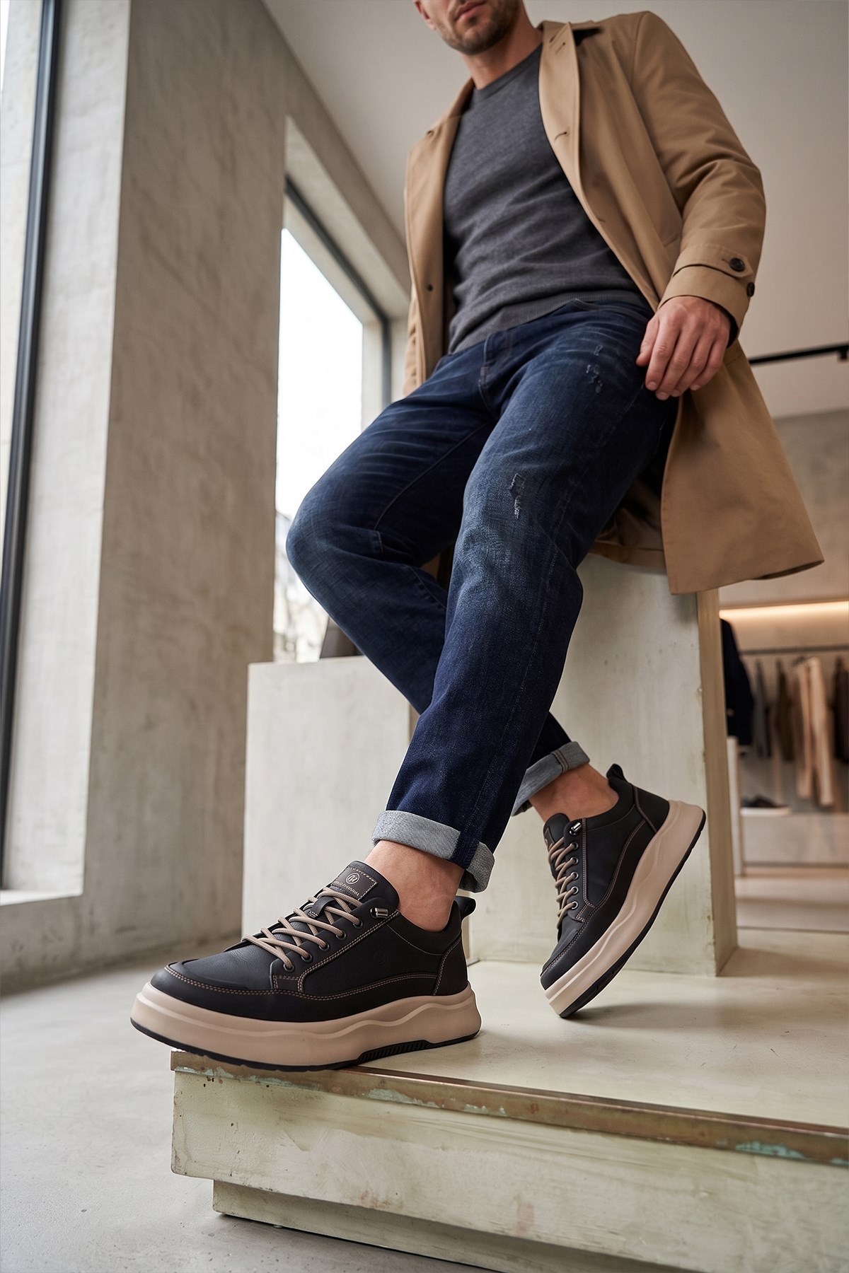 Camelu Calm Erkek Sneakers Ayakkabı Siyah