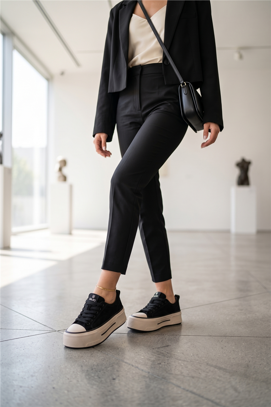 Ewoll 1109 Kadın Sneakers Ayakkabı Siyah