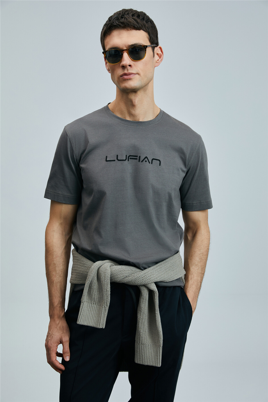 Lufian 111020250 Fusion Erkek Tişört Kahverengi
