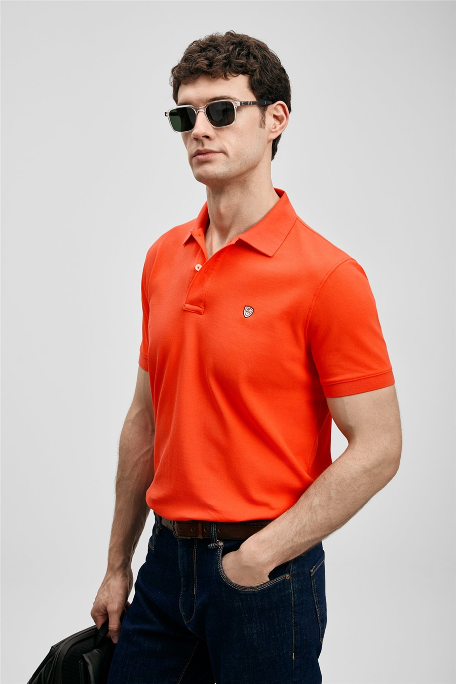 Lufian 111040230 Laon Erkek Polo Tişört Turuncu