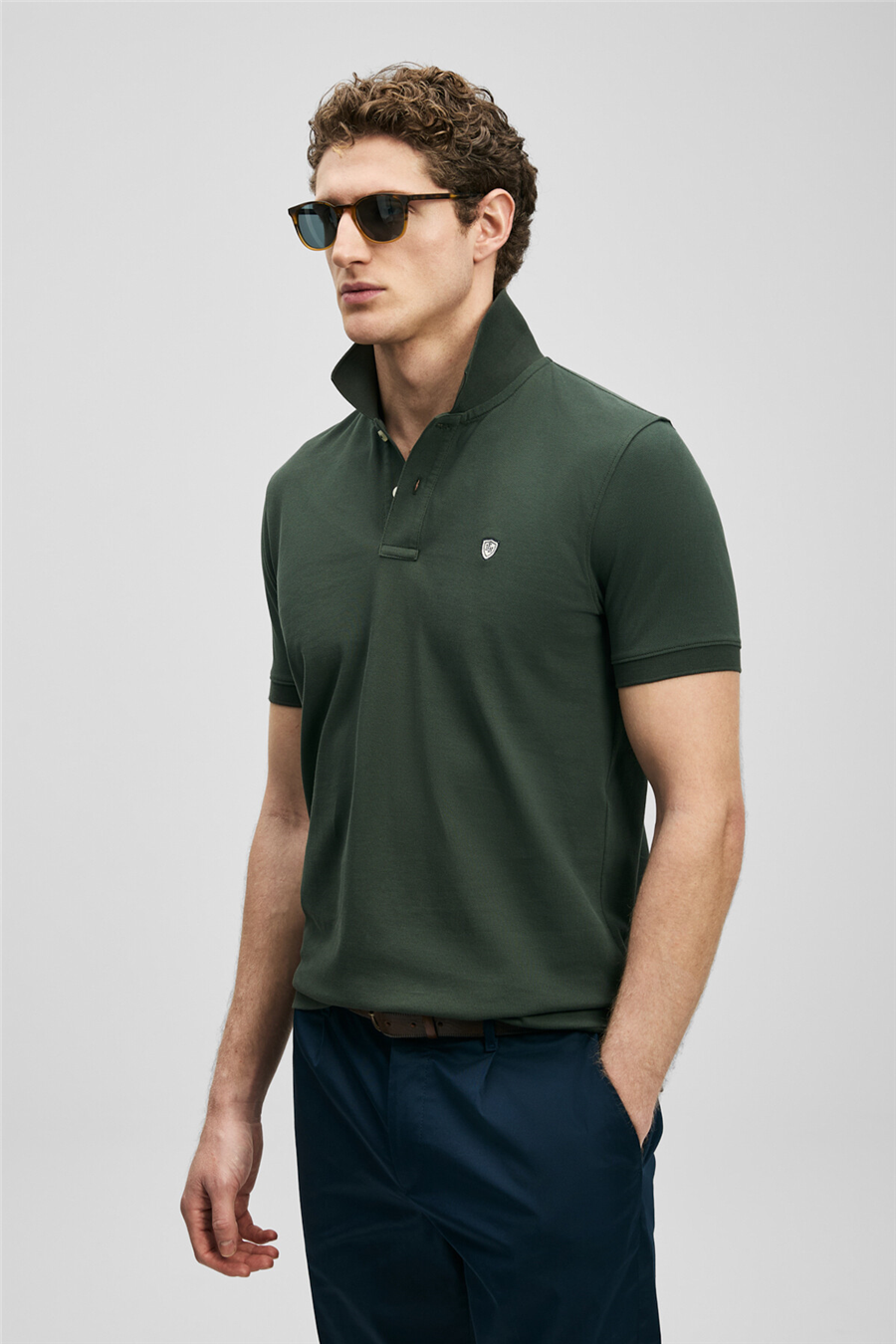 Lufian 111040230 Laon Erkek Polo Tişört Haki