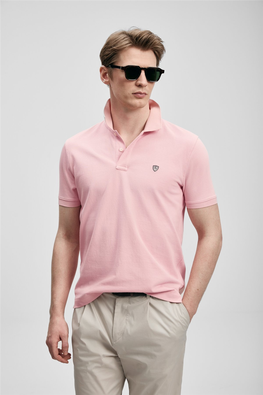 Lufian 111040230 Laon Erkek Polo Tişört Pembe