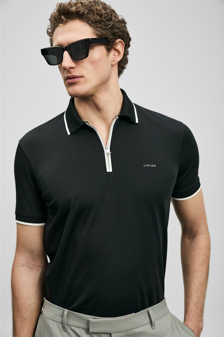 Lufian 111040236 Chase Erkek Polo Tişört Siyah