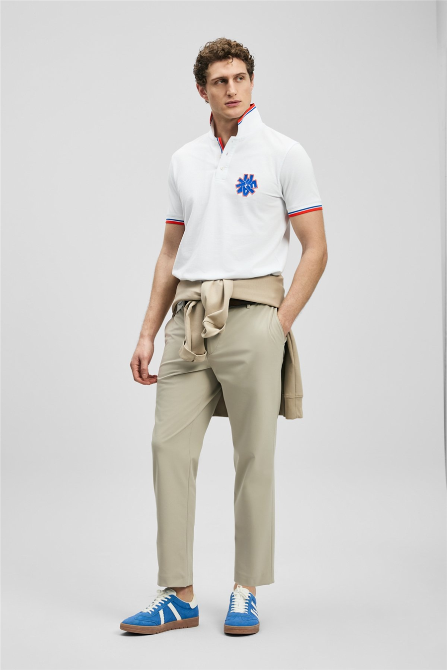 Lufian 111040244 Gavin Erkek Polo Tişört Kırık Beyaz
