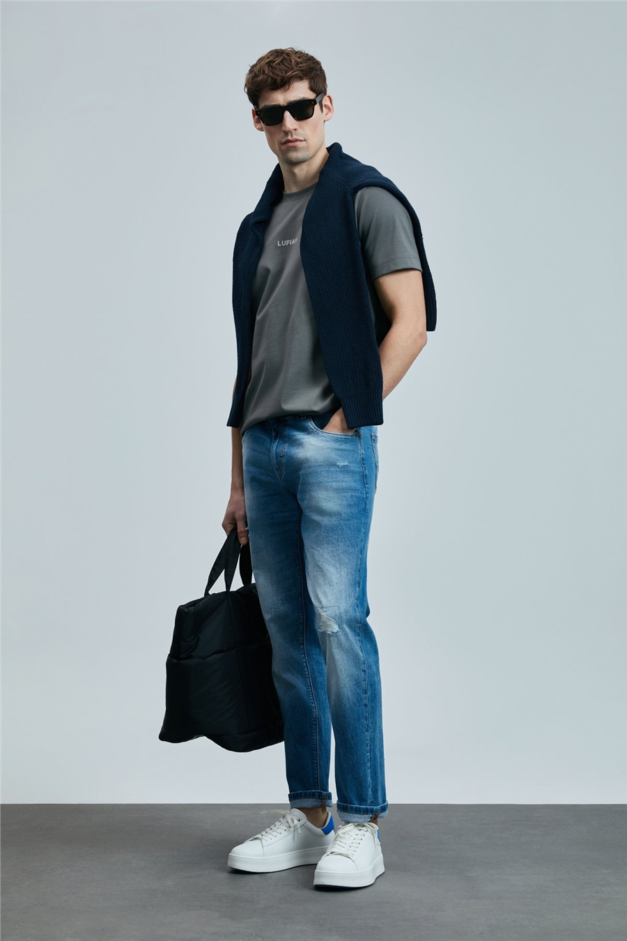Lufian 111200196 Franz Erkek Denim Pantolon Mavi