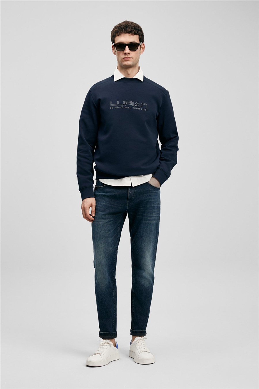 Lufian 111200222 Benedic Erkek Denim Pantolon Koyu Lacivert