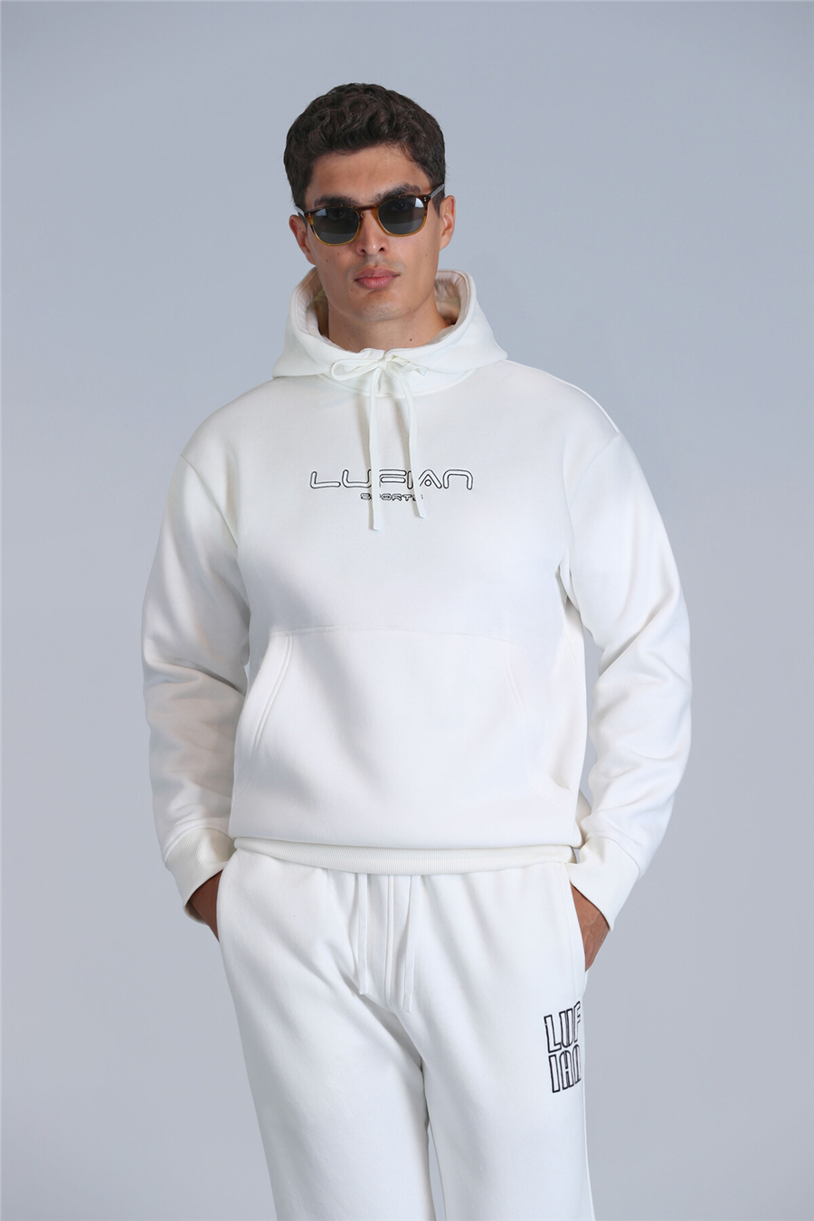 Lufian 112030152 Brave Erkek Sweatshirt Kırık Beyaz