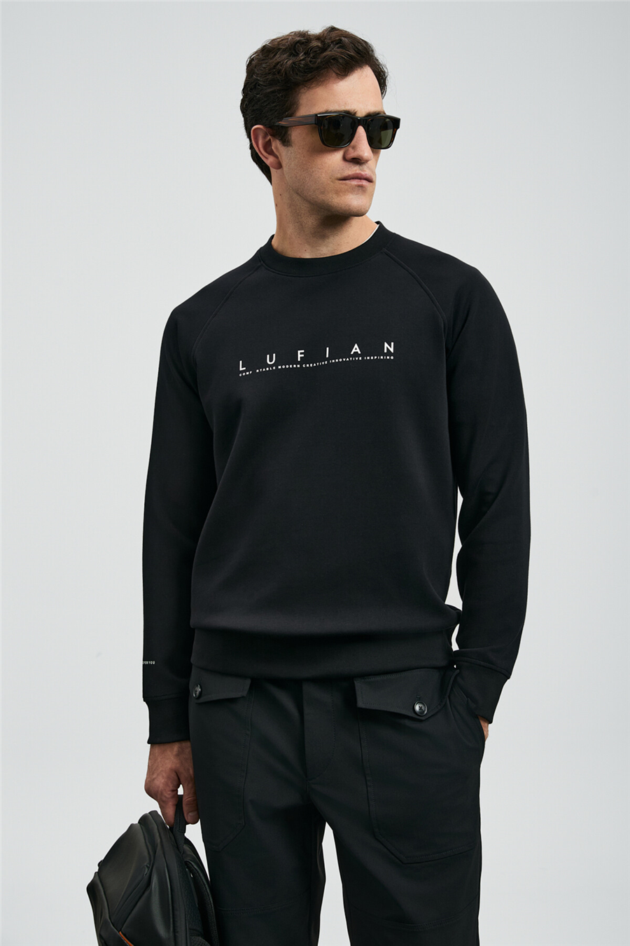 Lufian 112030177 Cooper Erkek Sweatshirt Siyah