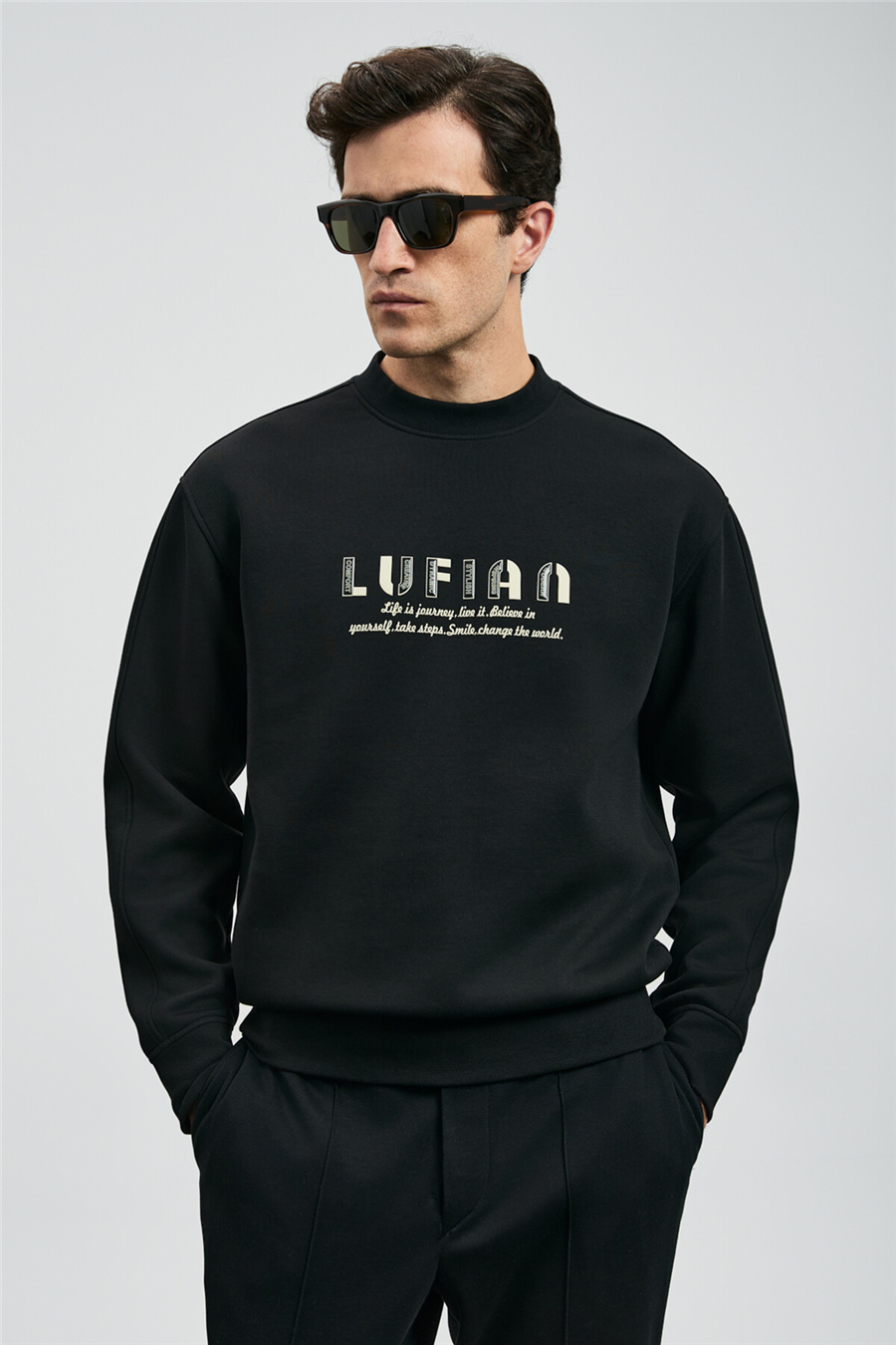 Lufian 112030178 Oracle Erkek Sweatshirt Siyah