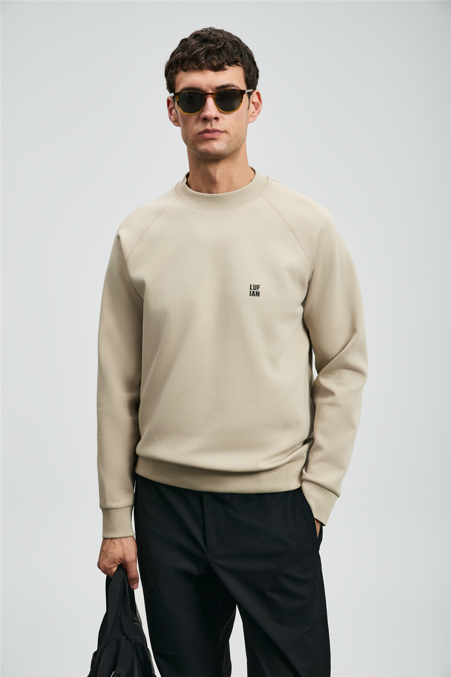 Lufian 112030179 Grant Erkek Sweatshirt Bej