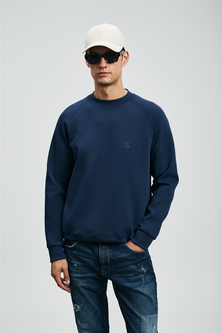Lufian 112030179 Grant Erkek Sweatshirt Lacivert