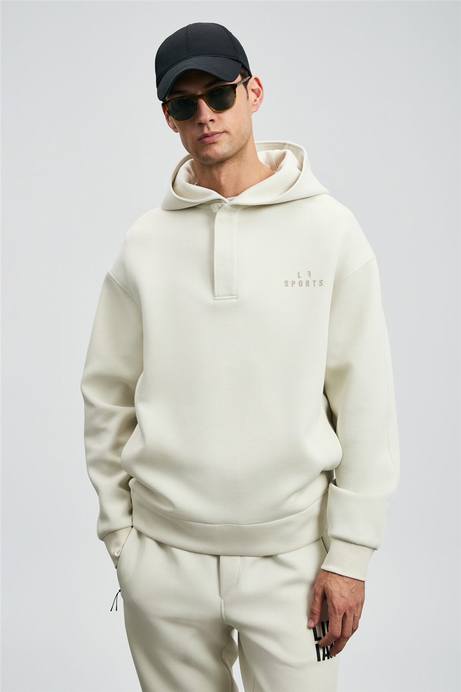 Lufian 112030180 Road Erkek Sweatshirt Kırık Beyaz
