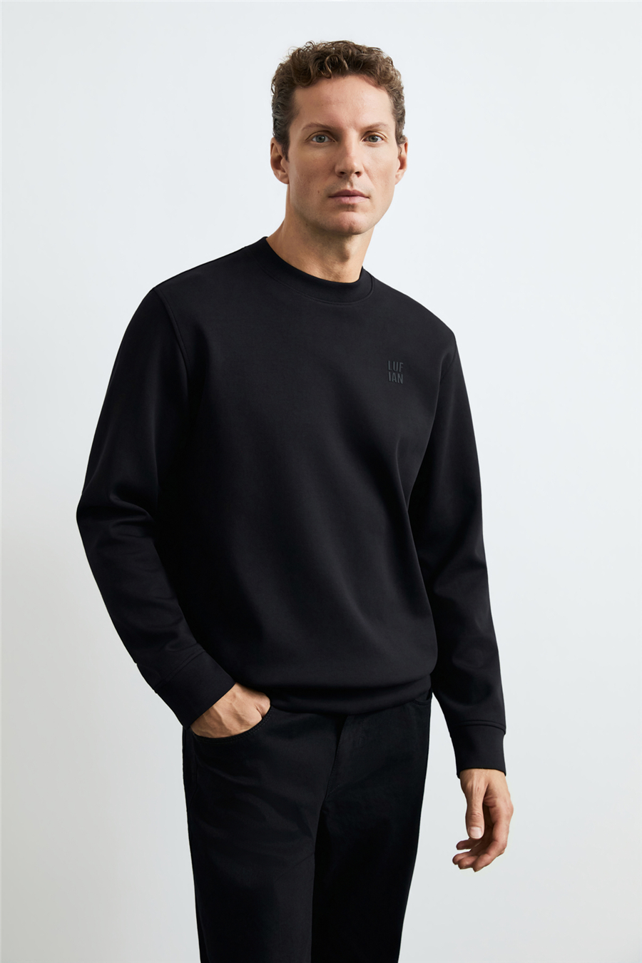 Lufian 112030192 Grand Erkek Sweatshirt Siyah