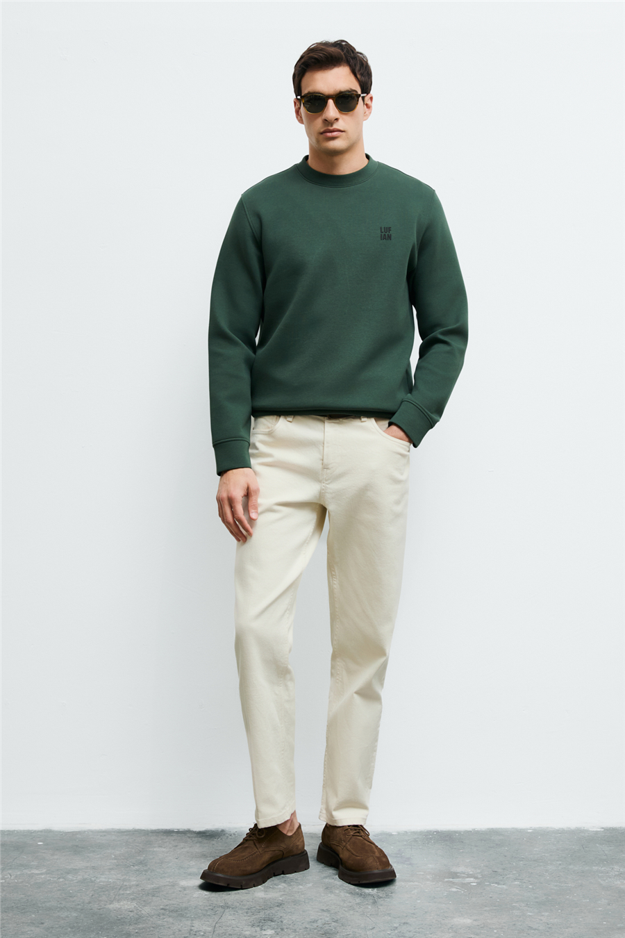 Lufian 112030192 Grand Erkek Sweatshirt Yeşil
