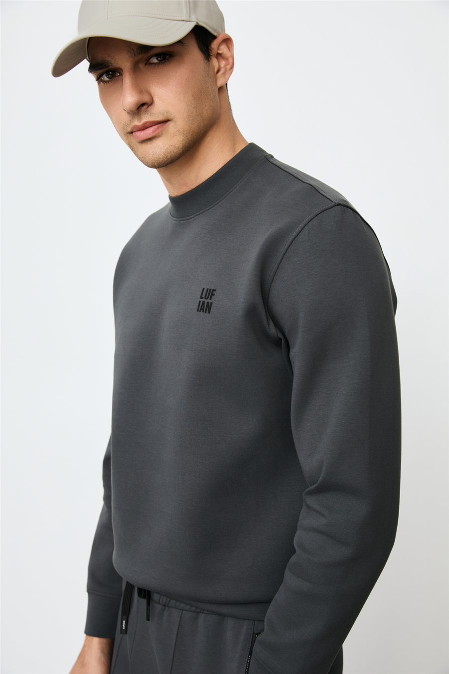 Lufian 112030192 Grand Erkek Sweatshirt Antrasit