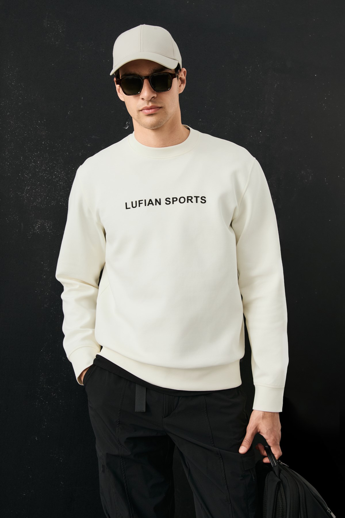 Lufian 112030195  Rowan Erkek Sweatshirt Kırık Beyaz