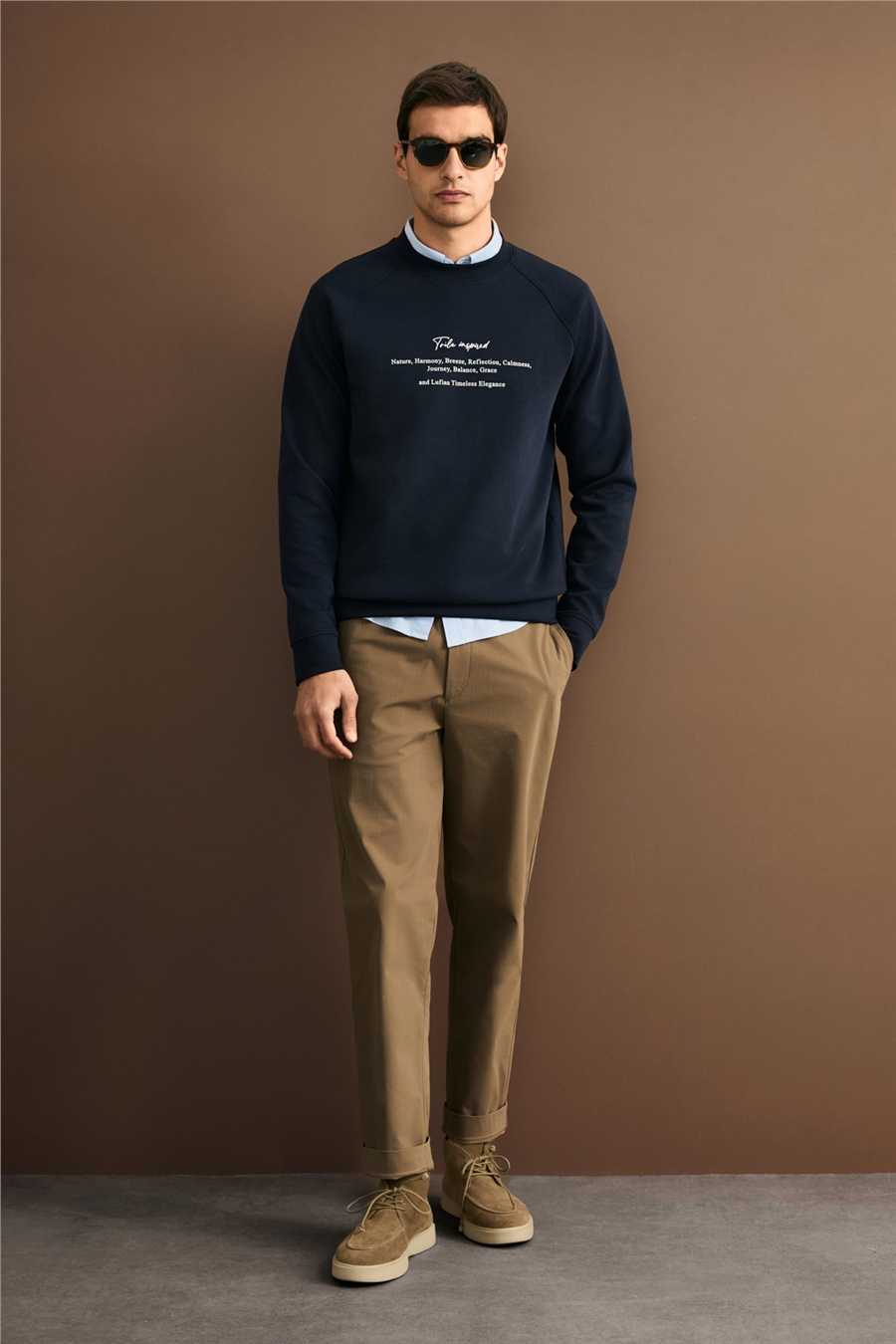 Lufian 112030199 Cole Erkek Sweatshirt Lacivert