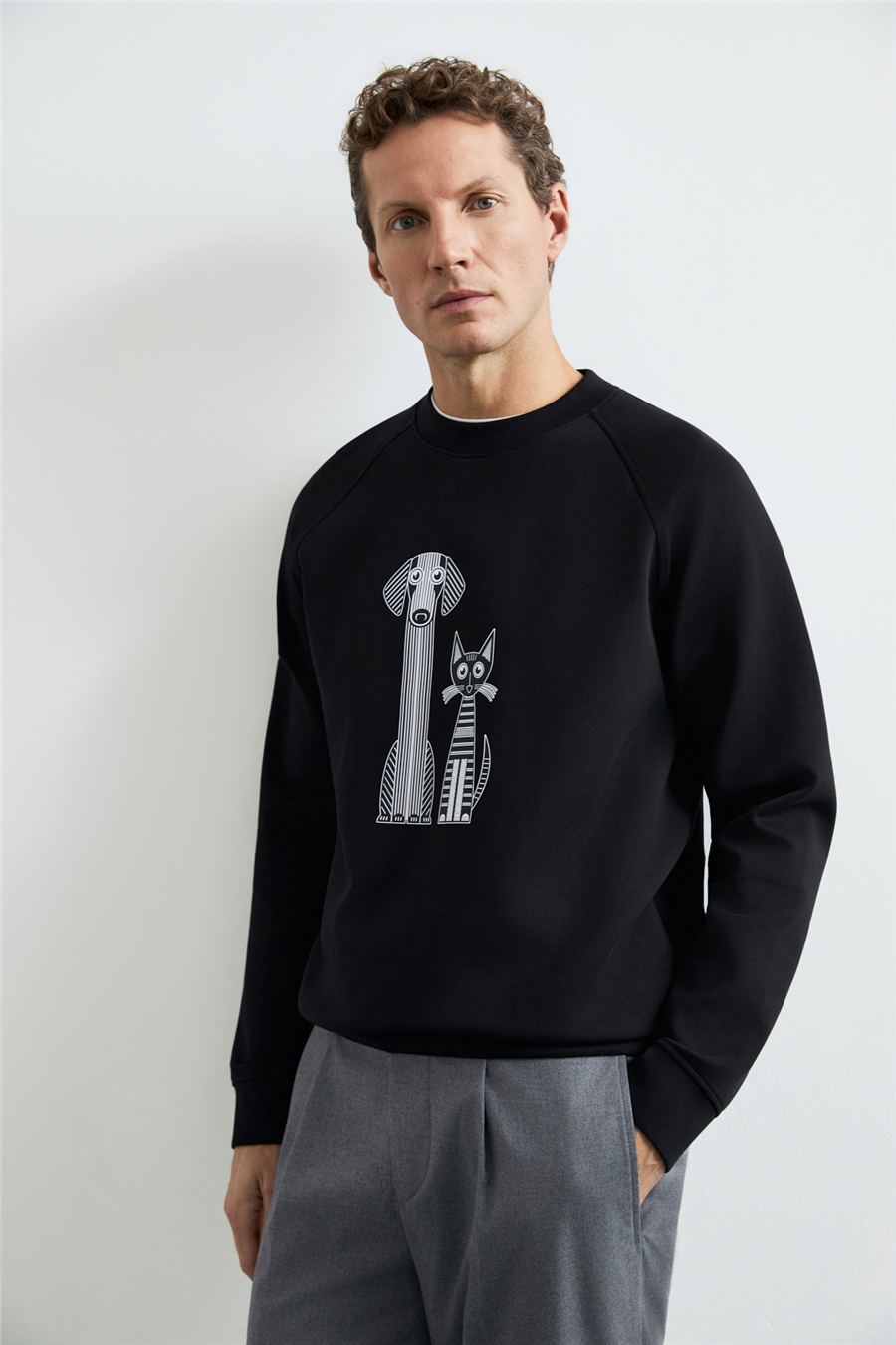 Lufian 112030203 Alfred Erkek Sweatshirt Siyah