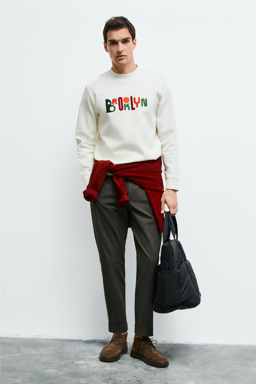 Lufian 112030262  Fınn Erkek Sweatshirt Kırık Beyaz