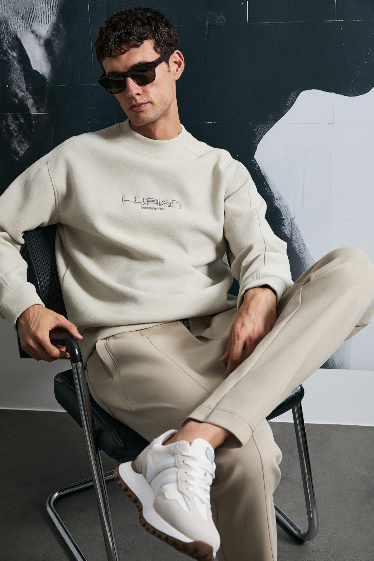 Lufian Dark Erkek Sweatshirt Ekru