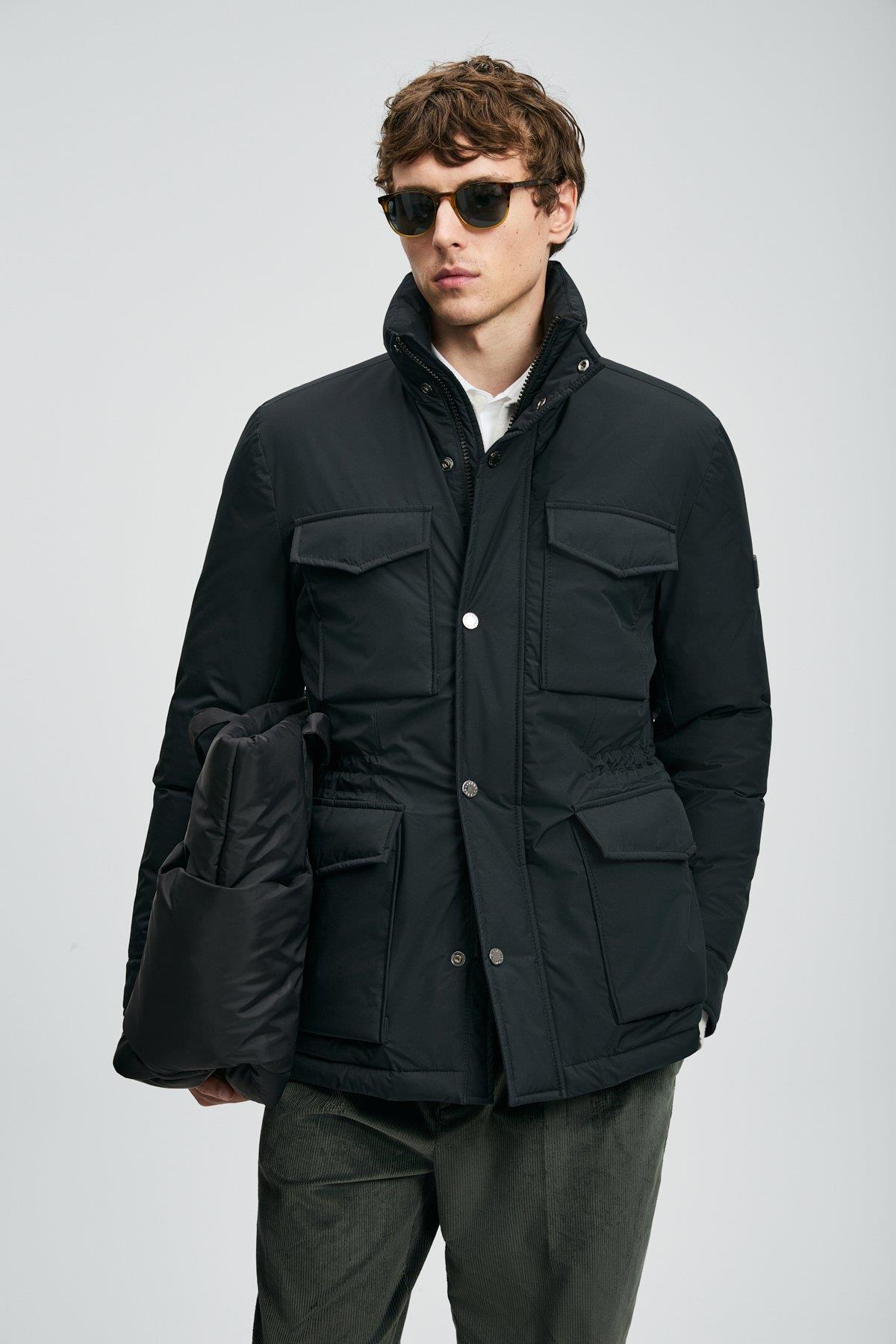 Lufian Edgar Kaz Tüyü Erkek Mont Siyah