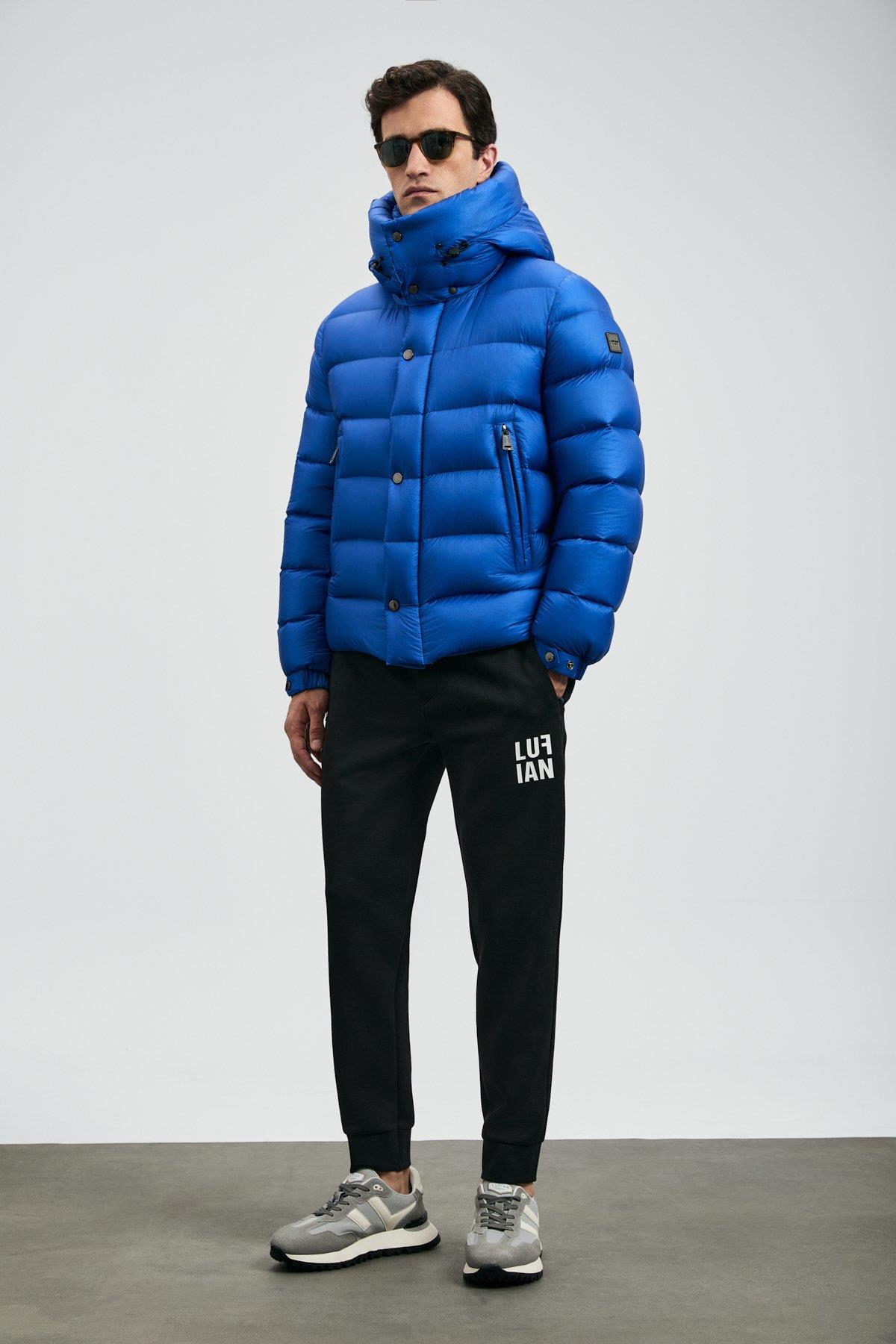 Lufian Marty Kaz Tüyü Erkek Mont Saks Mavi