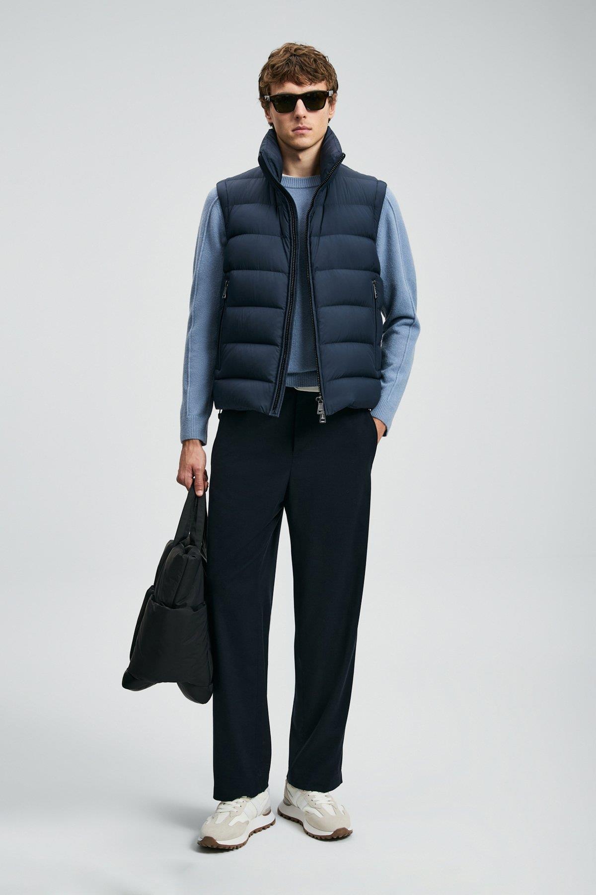 Lufian Peter Kaz Tüyü Erkek Yelek Lacivert