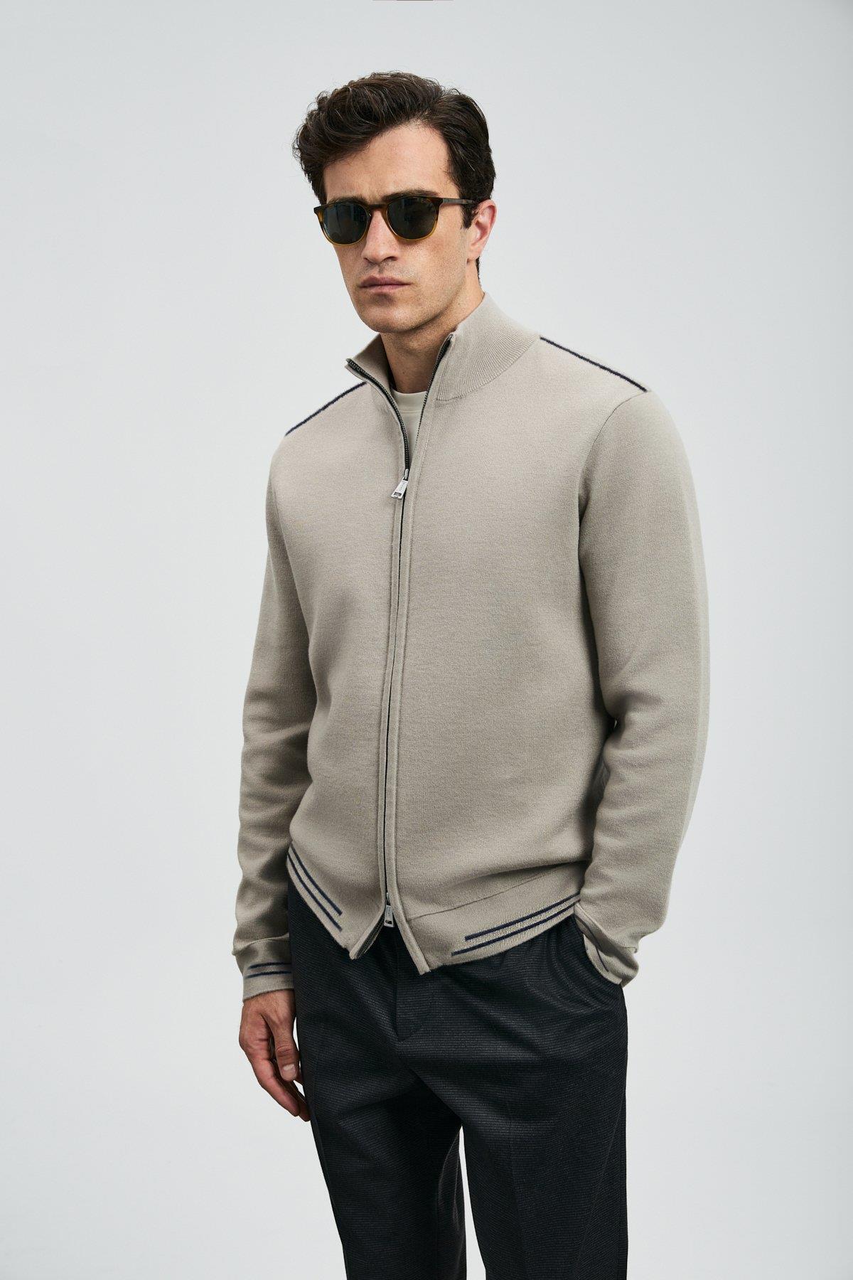 Lufian Troy Erkek Hırka Bej