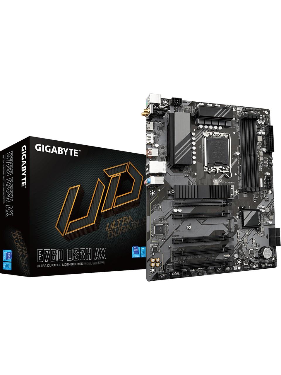 Gigabyte B760 DS3H AX DDR5 7600Mhz (OC) M.2 HDMI DP 1GbE Lan Wi Fi 6E ATX Soket 1700 Anakart