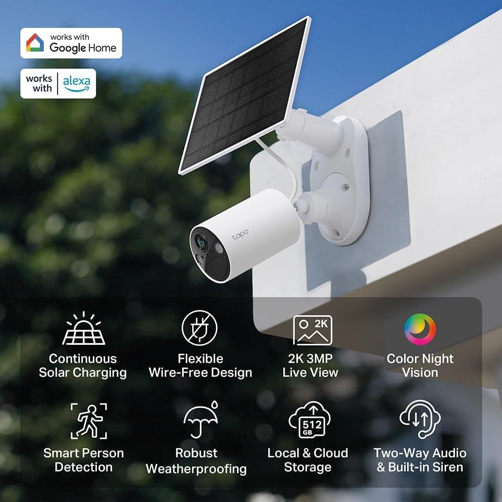 TP-Link TC82 KIT, 2K 3MP, Renkli Gece Görüşü, Şarj Edilebilir, IP65 Sertifikalı,Dış Mekan Kamerası