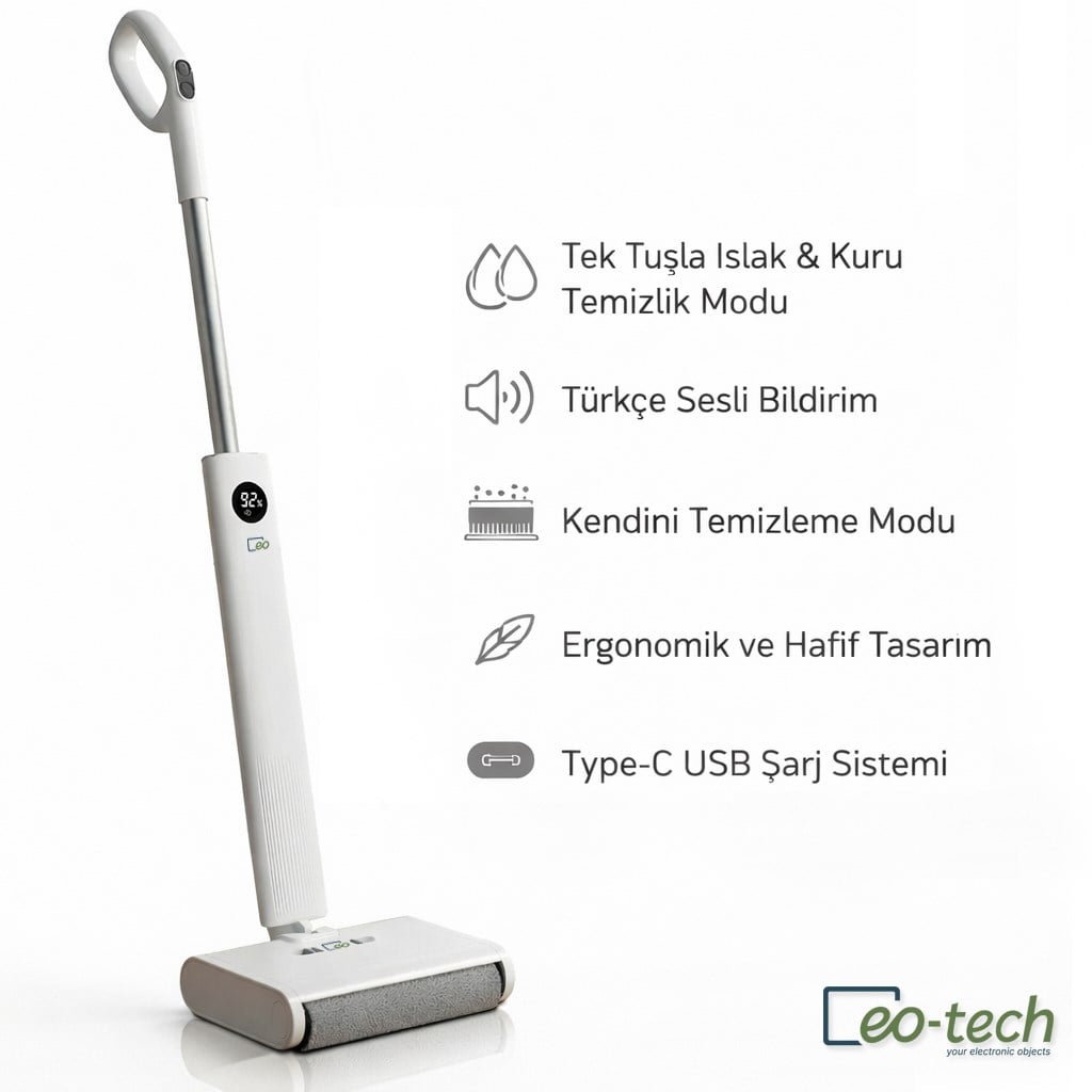 Eo-Tech DW200 Kablosuz Şarjlı Mop