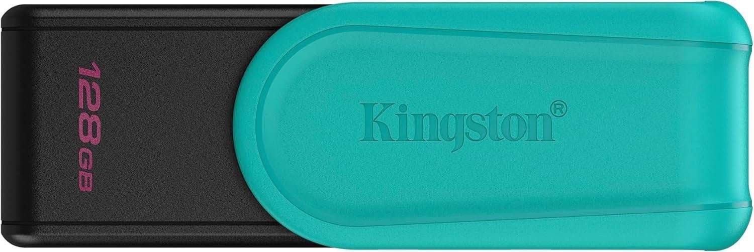 Kingston DataTraveler Exodia S USB Bellek - 128GB - USB 3.2 Gen 1 - USB Tip A - Siyah/Turkuaz
