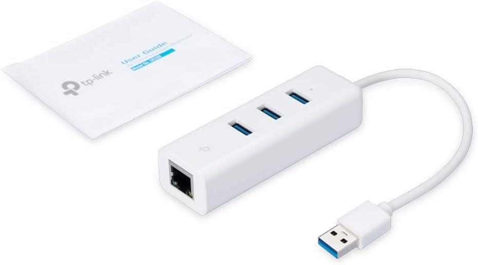 TP-LINK UE330, USB 3.0 3-Port Hub ve Gigabit Ethernet Adaptör