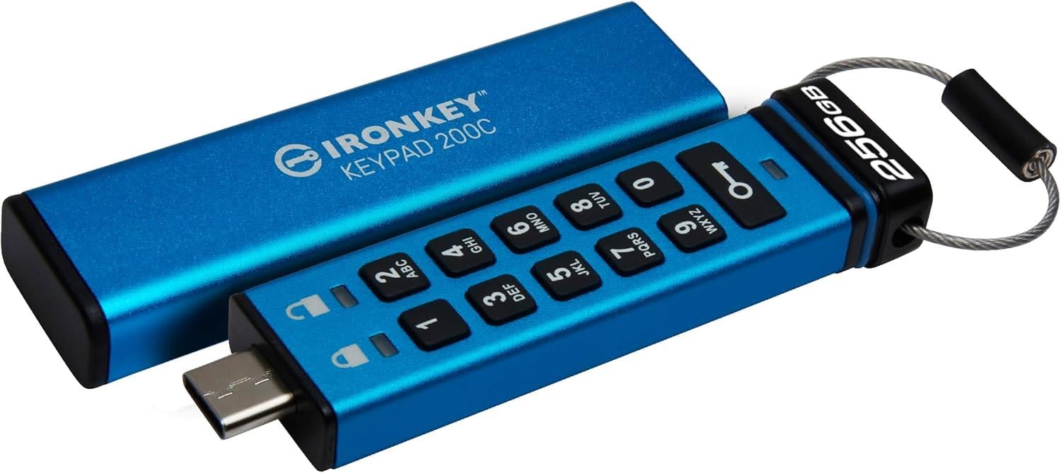 Kingston IronKey 256GB Keypad 200, FIPS 140-3 Taşınabilir Type-C Bellek - IKKP200C/256GB