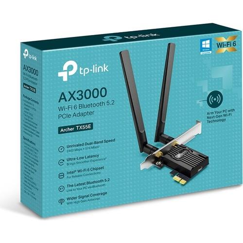 Tp-Link Archer TX55E, AX3000 Wi-Fi 6 Bluetooth 5.2 Pcıe Adaptör