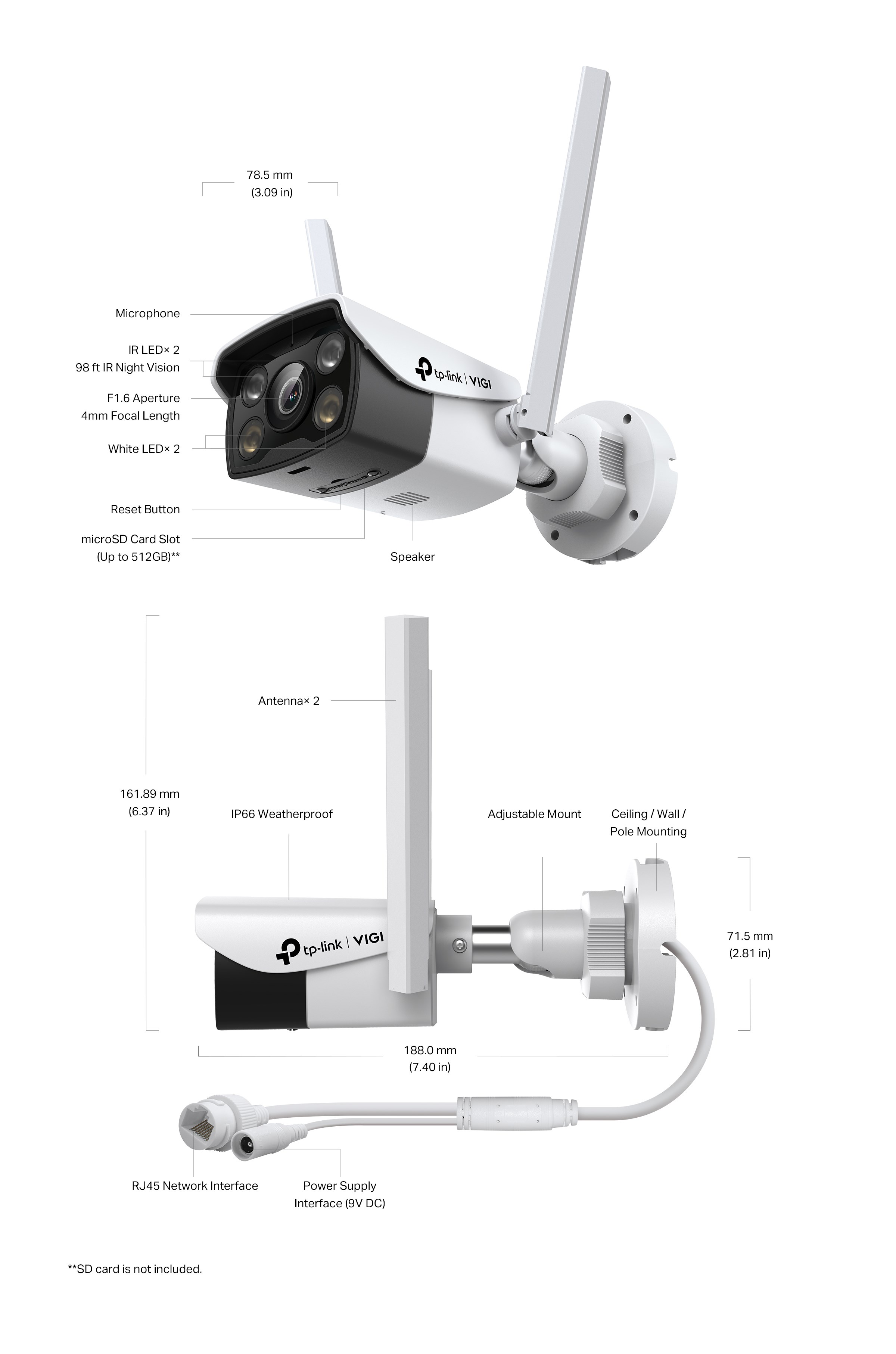 TP-Link VIGI C340-W(4MM) 4MP DIŞ MEKAN KAMERA